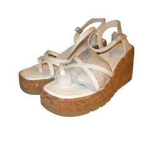Madden Girl Women's White Strappy Platform Sandals Size 10